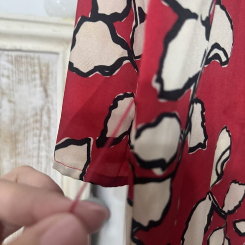 Zara red dress with belt and unique neck buttons, size M