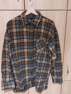Checked overshirt like new, size S, beige and brown