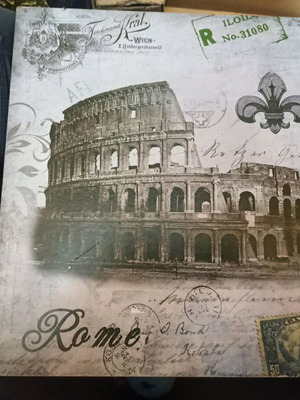 Wooden frame with Colosseum photo like new