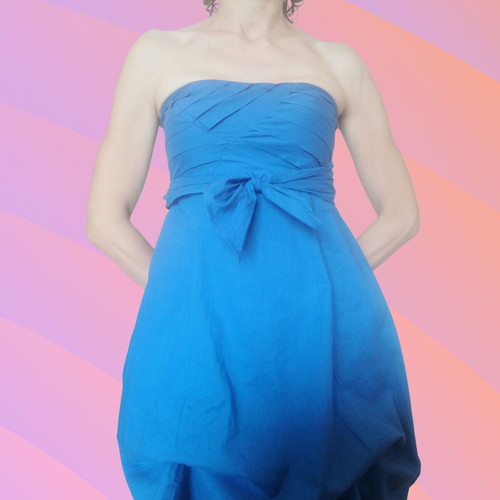 ASOS Blue Strapless Dress like new, size S 36
