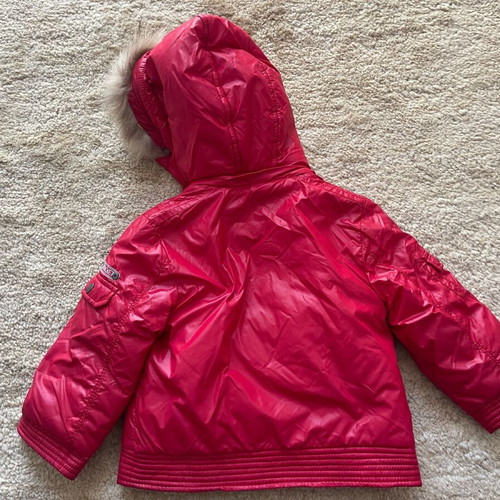 Gatti children's jacket red new with hood and fur
