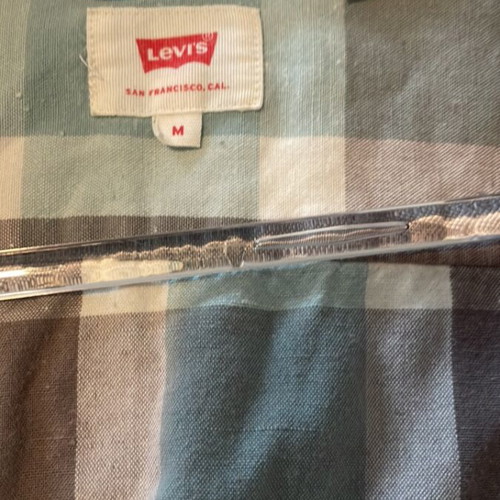 Levi’s men’s shirt medium like new, gray and turquoise