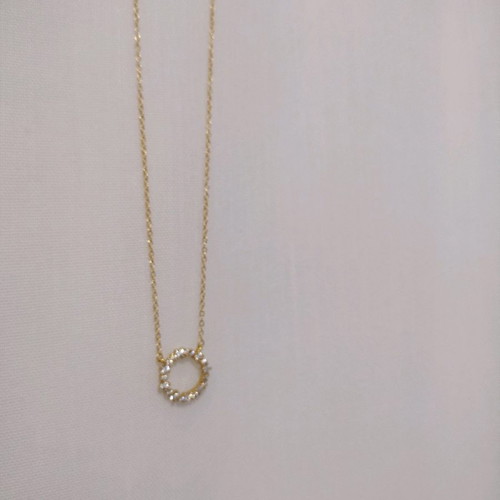 Gold 925 silver necklace new with zirconia, 45cm