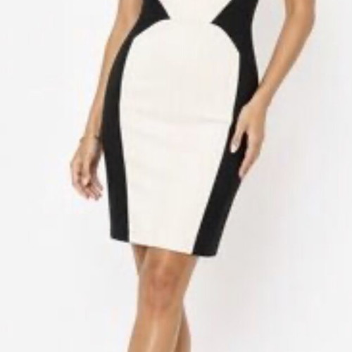 Bodycon dress Zara with faux leather front size S like new