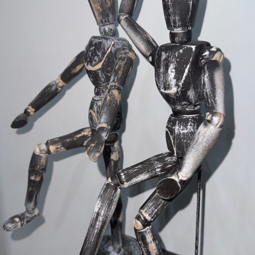 Handmade set of 2 mannequin figures hand-painted vintage style like new