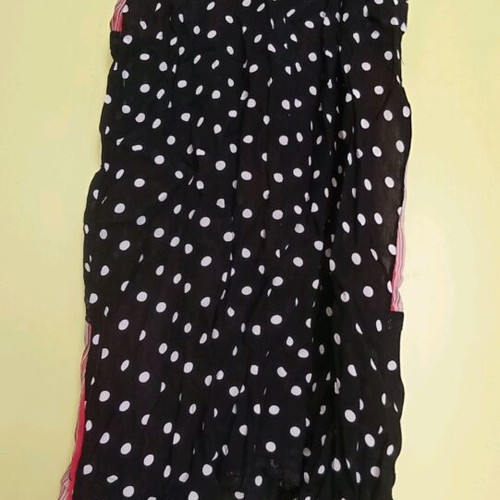 Summer dress with patchwork stripes and polka dots, like new