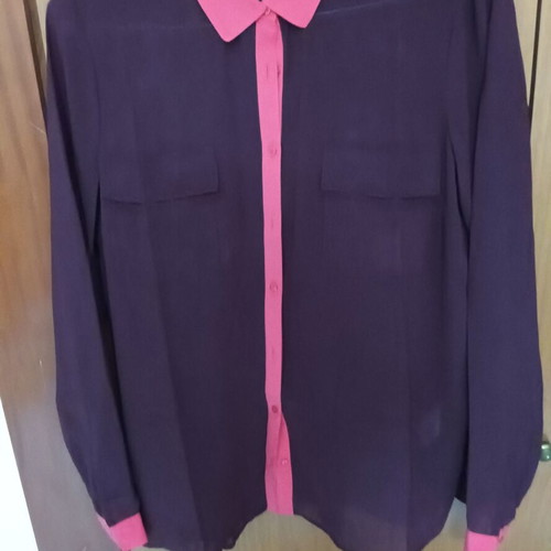 La Redoute Collections transparent two-tone shirt size 4XL like new, pink and purple