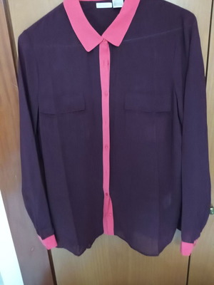 La Redoute Collections transparent two-tone shirt size 4XL like new, pink and purple