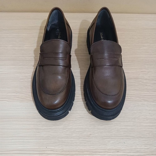 Women's leather shoes Made in Italy, brown, size 40