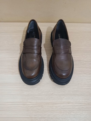 Women's leather shoes Made in Italy, brown, size 40