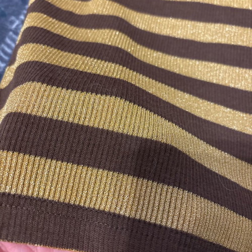 Summer blouse new, brown and gold, size S