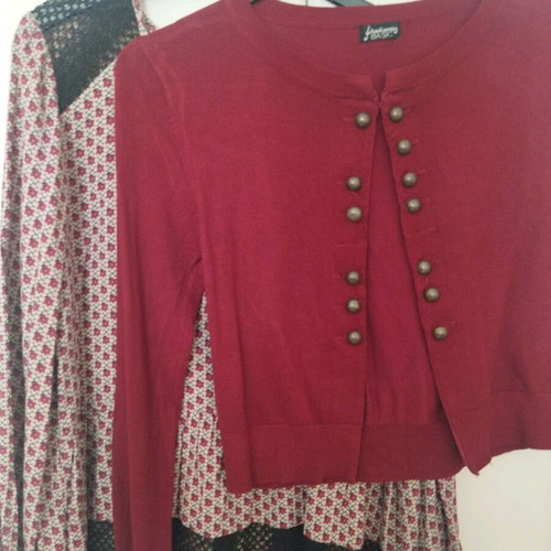 Women's cardigan and blouse in red, like new, size L