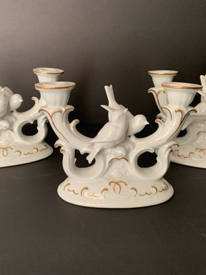 Porcelain candlesticks like new, set of 3 pieces