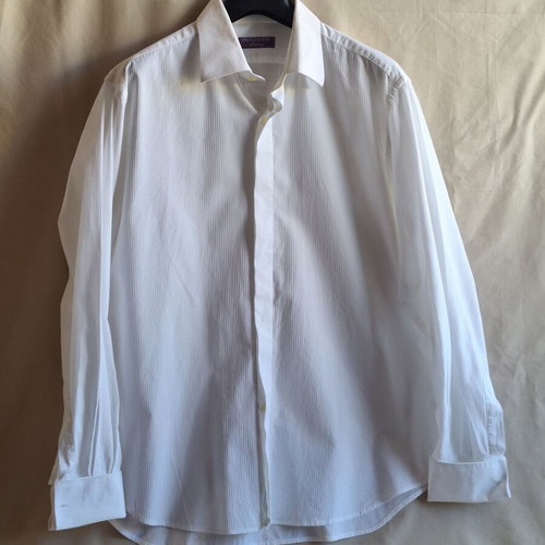 Prince Oliver Luxury XXL men's white dress shirt with French cuffs