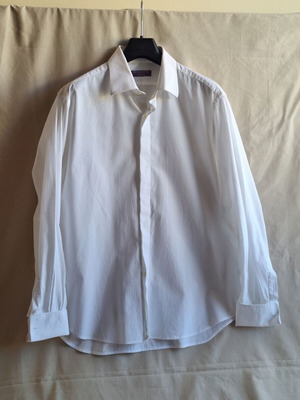 Prince Oliver Luxury XXL men's white dress shirt with French cuffs