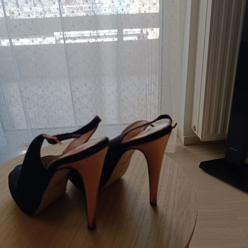 Pee Toe Women's Shoes Like New, Black Size 39