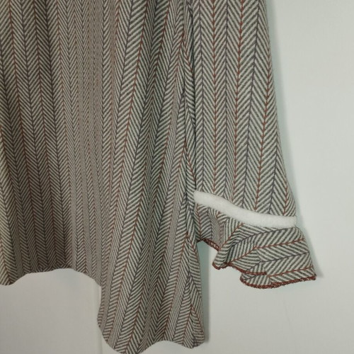 Dadati Grey striped midi dress new, size 10Y, with lining and sleeve design