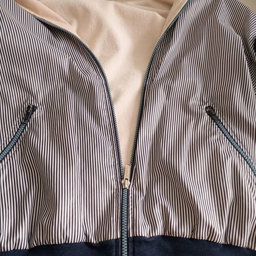 Lacoste women's jacket used, size L, striped with cotton lining
