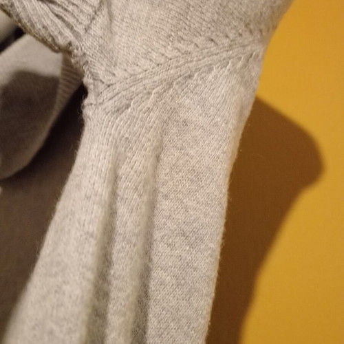 Motivi short-sleeve knit sweater, gray, size M, 5% cashmere