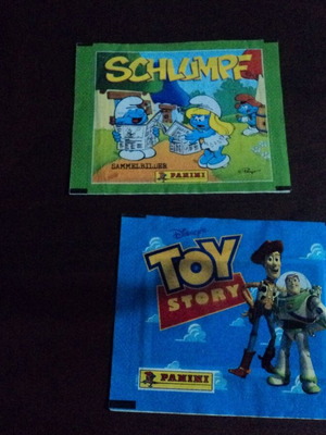Ντίσνευ Toy Story και Στρουμφ χαρτάκια μεταχειρισμένα σε κλειστά φακελλάκια Panini