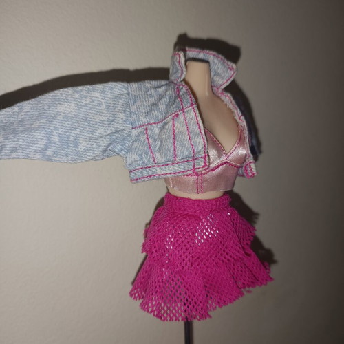 Barbie Cool Jeans Fashions set with jacket, pink top and tulle skirt