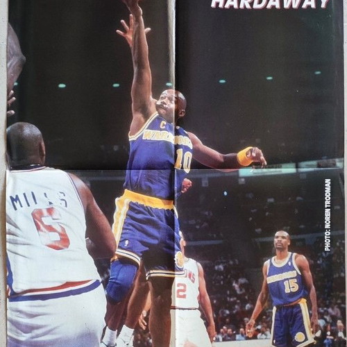 Rare double poster Tim Hardaway & Larry Johnson like new