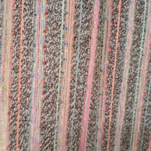 Multicolored scarf used with metallic threads