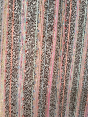 Multicolored scarf used with metallic threads
