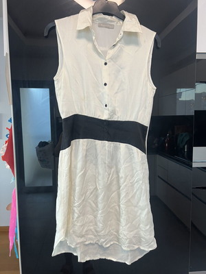 Stefanel women's dress size small, like new, white with black detail