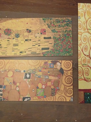Gustav Klimt σετ 3 αναπαραγωγών έργων σε MDF για τοίχο