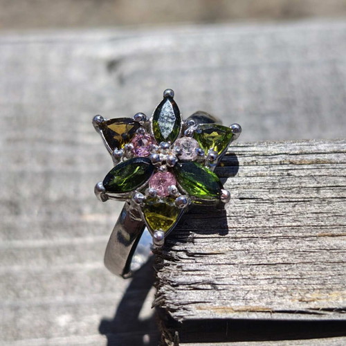 Silver ring with tourmaline new