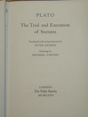 Plato The Trial and Execution of Socrates book used, English
