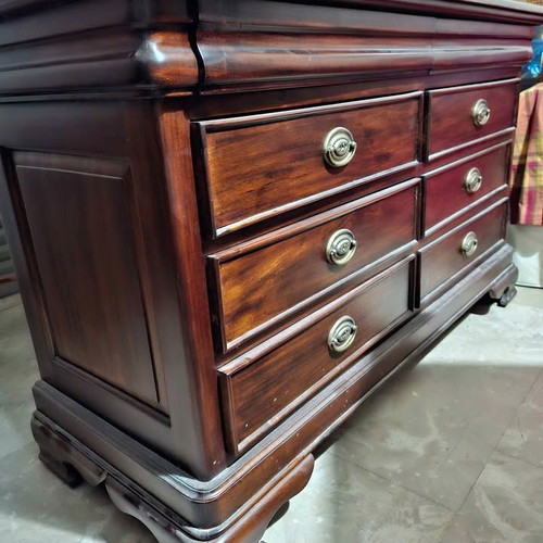 Buffet table like new, solid wood with multiple drawers