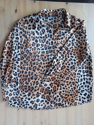 Zara σατέν πουκάμισο XL animal print σαν καινούργιο