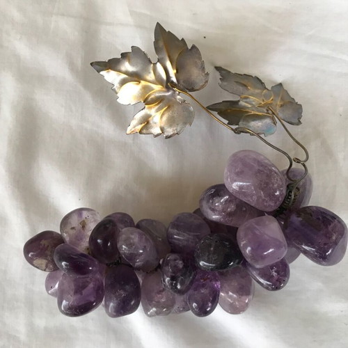 Decorative amethyst grape cluster used antique