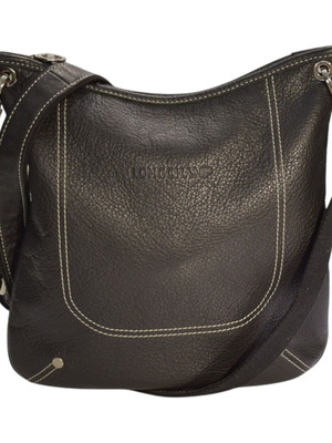 Longchamp Le Foulonné black crossbody hobo bag used, pebbled leather