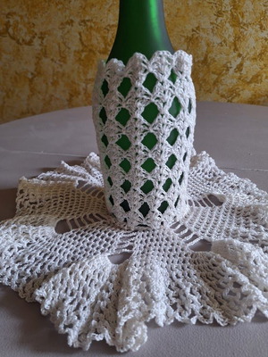 Χειροποίητη πλεκτή θήκη μεταχειρισμένη, στόλισμα εποχής 1950-60