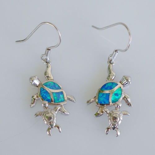 Silver 925 earrings with natural opal stone like new