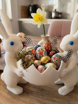 Easter decorative bunnies with bowl new (19x16x10 cm)