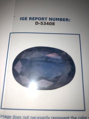 Sapphire violet-blue with certificate of authenticity