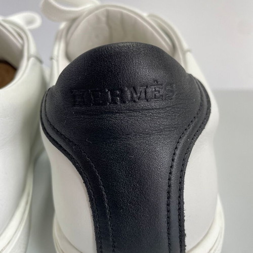 Hermes leather sneakers used, size 40, white