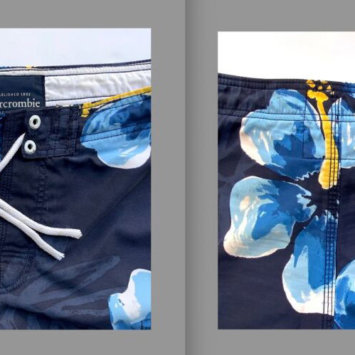 Abercrombie & Fitch Boys' Swim Shorts XL Dark Blue Floral like new