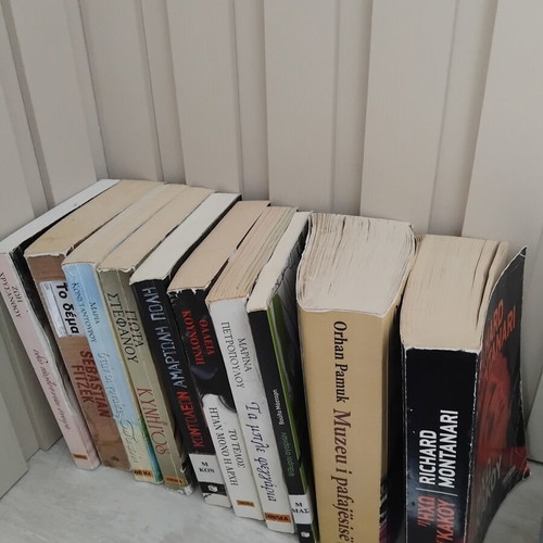 Novel books used, set of 8 in Greek