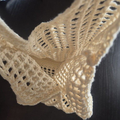 Crochet shoulder bag like new, large beige boho style