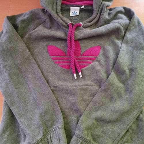 Adidas sweatshirt like new, size S, gray and pink
