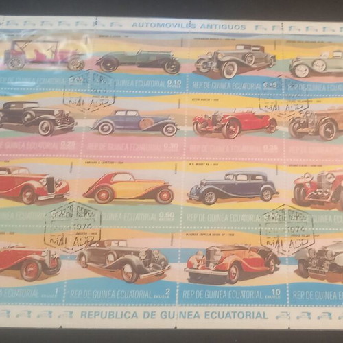 Equatorial Guinea classic car model stamps series 1974