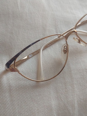 Vintage Metal Eyeglass Frame Butterfly Shape Purple Gold like new