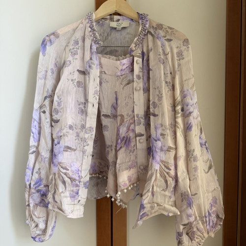 Zini shirt and shorts set like new, beige and multicolor