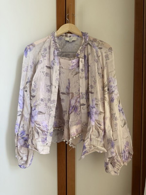 Zini shirt and shorts set like new, beige and multicolor