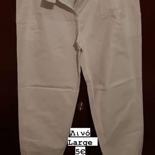 Linen white jogger pants like new with elastic ankles